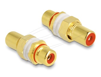 DeLock Audio Adapter RCA female to female for installation red ring