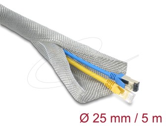DeLock Braided Sleeve for EMC shielding self-closing 5mx25mm White