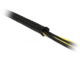 DeLock Braided Sleeve stretchable 5m x 12mm Black