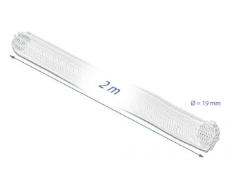 DeLock Braided Sleeving with Hook-and-Loop Fastener 2mx19mm White