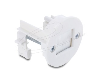 DeLock Cable Bushing with brush for wall mounting / desktop mounting white