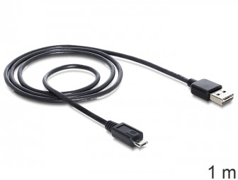 DeLock Cable EASY-USB 2.0 Type-A male > USB 2.0 Type Micro-B male 1m Black