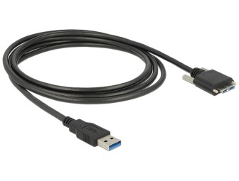 DeLock Cable USB 3.0 type A male > USB 3.0 type Micro-B male with screws 3m