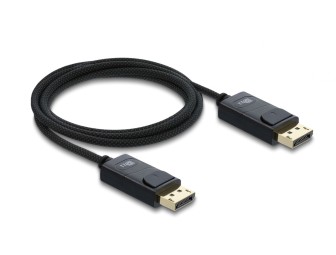 DeLock Coaxial DisplayPort 16K 60 Hz 80 Gbps with braided coating cable 2m Black