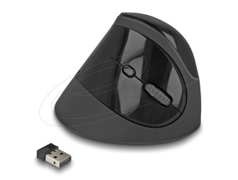 DeLock Ergonomic Vertical Wireless Mouse Black