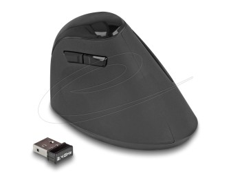 DeLock Ergonomic Vertical Wireless Mouse Black