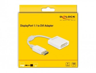 DeLock DisplayPort 1.1 male > DVI-D(Single Link) female Passive Adapter White