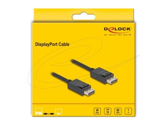 DeLock DisplayPort 16K 30 Hz/8K 60 HzCable 1m Black