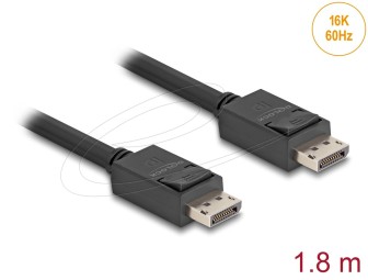 DeLock DisplayPort cable 16K 60Hz 80Gbps 1,8m Black