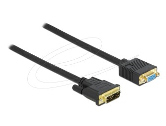 DeLock DVI 12+5 male to VGA female 1m Black