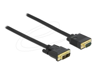 DeLock DVI 12+5 male to VGA male cable 5m Black
