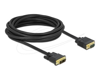 DeLock DVI 12+5 male to VGA male cable 5m Black