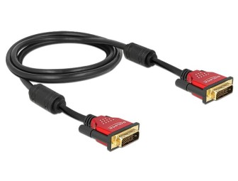 DeLock DVI 24+1 male > DVI 24+1 male 2m Red metal