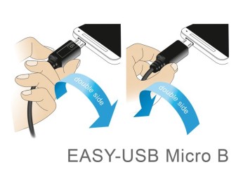 DeLock EASY-USB 2.0 Type-A male > EASY-USB 2.0 Type Micro-B male angled left/right 3m Black