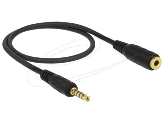 DeLock Extension Cable Stereo Jack 3.5 mm 5 pin male to female 0,5m black