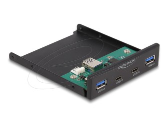 DeLock Front Panel 3.5″ USB 5 Gbps 2 x USB Type-C + 2 x USB Type-A Black