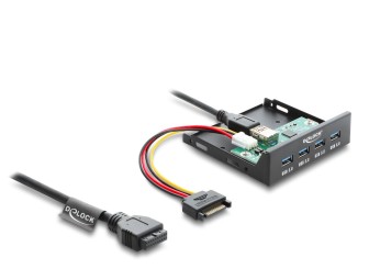 DeLock Front Panel 3.5″ USB 5Gbps 4xUSB Black