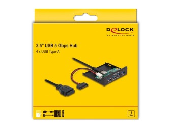DeLock Front Panel 3.5″ USB 5Gbps 4xUSB Black