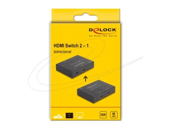 DeLock HDMI 2 - 1 Switch bidirectional 8K 60 Hz
