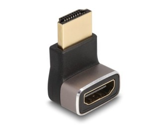 DeLock HDMI Adapter male to female 90° downwards angled 8K 60Hz Grey metal