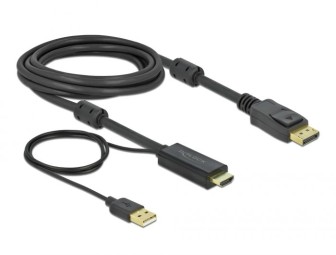 DeLock HDMI to DisplayPort 4K 30Hz 3m Cable Black
