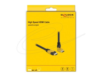 DeLock High Speed HDMI cable male straight to male 90° upwards angled 48 Gbps 8K 60Hz 3m Black