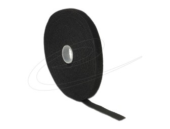 DeLock Hook-and-loop tape on roll L 10m x W 13mm Black