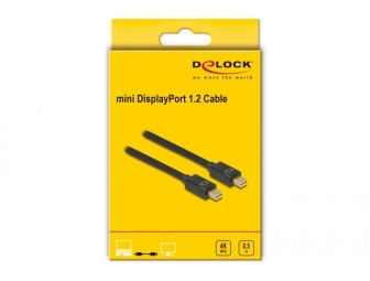DeLock Mini DisplayPort 1.2 male > Mini DisplayPort male 4K 60Hz Cable 0,5m Black