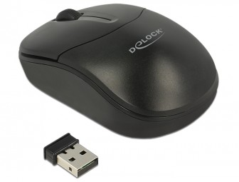 DeLock Optical 3-button mini mouse 2.4 GHz wireless Black