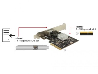DeLock PCI Express Card > 1x10 Gigabit LAN NBASE-T RJ45