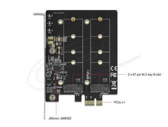 DeLock PCI Express x1 Card to 2 x internal M.2 Key B