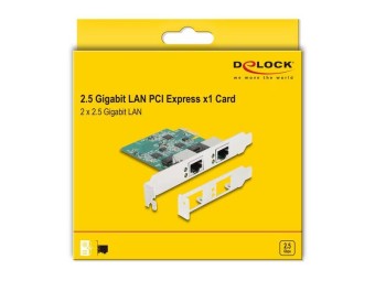 DeLock PCI Express x1 Network Card Gigabit LAN 2 x RJ45 BCM