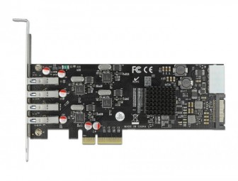 DeLock PCI Express x4 Card to 4x external USB 3.2 Quad Channel Low Profile Form Factor