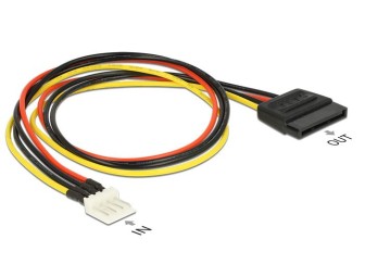 DeLock Power Cable SATA 15 pin male > 4 pin floppy male 40cm