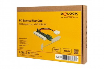 DeLock Riser Card PCI Express x1 to 1 x PCI 32 Bit 5 V Slot