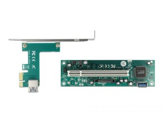 DeLock Riser Card PCI Express x1 to 1 x PCI 32 Bit Slot with 60 cm cable