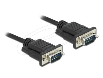 DeLock RS-232 Cable Serial D-Sub 9 male to male with narrow plug housing 3m Black