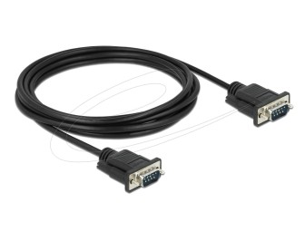 DeLock RS-232 Cable Serial D-Sub 9 male to male with narrow plug housing 3m Black