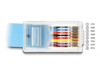 DeLock RS-232 DB9 Adapter 1 x RS-232 RJ45 1m Blue