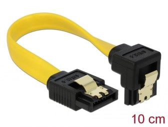 DeLock SATA 3 Gb/s Cable straight to downwards angled 10cm Yellow