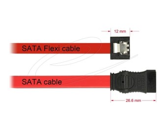 DeLock SATA 6 Gb/s Cable 10cm Red FLEXI