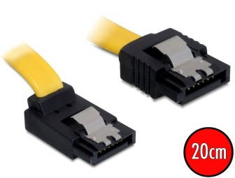 DeLock SATA up/straight metal yellow 20cm