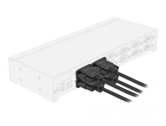 DeLock Serial Cable RS-232 D-Sub9 male to female with narrow plug housing 2m Black