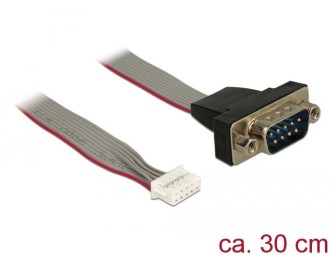 DeLock Serial pin header female > 1x DB9 male 2mm pitch layout: twisted cable