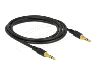 DeLock Stereo Jack 3,5mm 3 pin male > male cable 2m Black