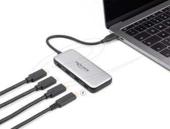 DeLock USB 10 Gbps USB Type-C Hub with 4x USB Type-C female and PD 85 Watt