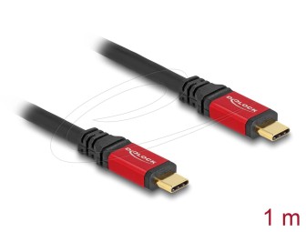 DeLock USB 2.0 Cable USB Type-C™ male to male 1m Red Metal