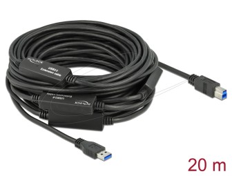 DeLock USB 5 Gbps Active Cable USB Type-A to USB Type-B 20m Black