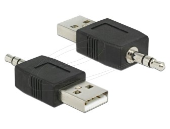 DeLock USB to Stereo Jack 3.5 mm Adapter for iPod Shuffle Black