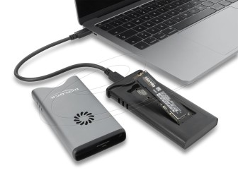 DeLock USB Type-C 40Gbps Enclosure for 1xM.2 NVMe PCIe SSD with fan Tool Free Black